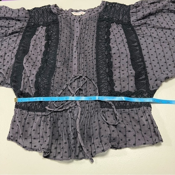 REBECCA Taylor Lace Swiss Dot Dolman Drawstring Blouse - Picture 8 of 11